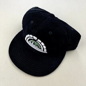 Coffee Hat Cap Snapback Black Corduroy Cafe Olli Portland Skater Dad Adjustable